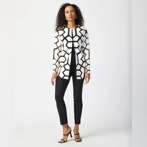 Joseph Ribkoff Jacket Style 241905 Geometric Laser Cut Pattern with Mesh
